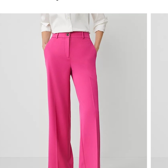 Ann Taylor Elegant Pink Wide-Leg Pants NWT - Picture 3 of 6